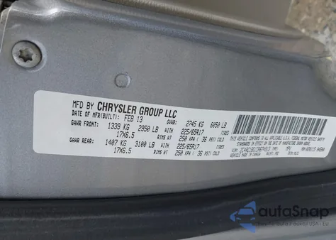 2013 Chrysler Town & Country Touring из США, поврежденный, VIN 2C4RC1BG1DR674913